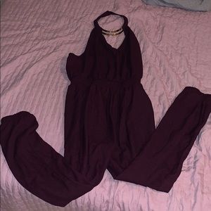Plum Colored Halter Jumpsuit